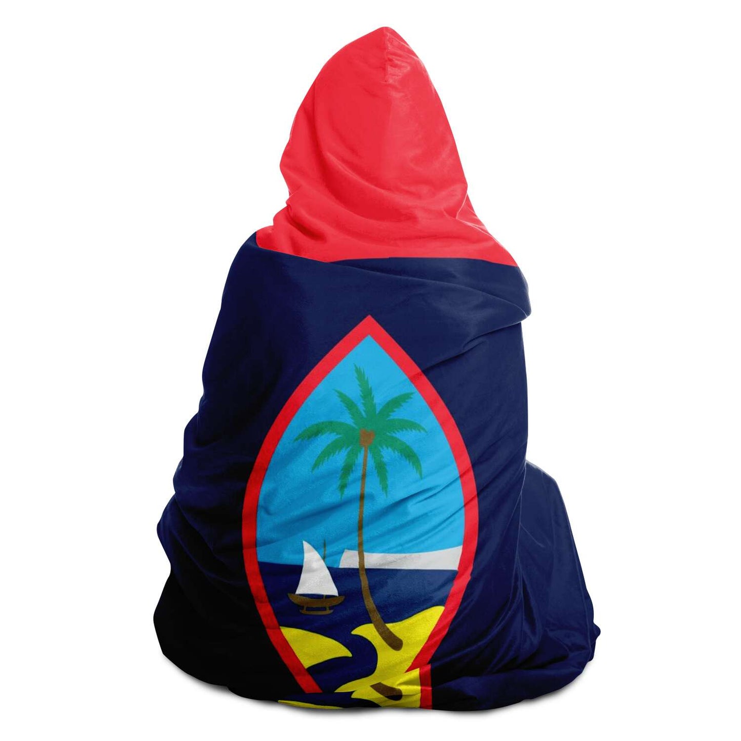 Guam Flag Premium Sherpa Hooded Blanket