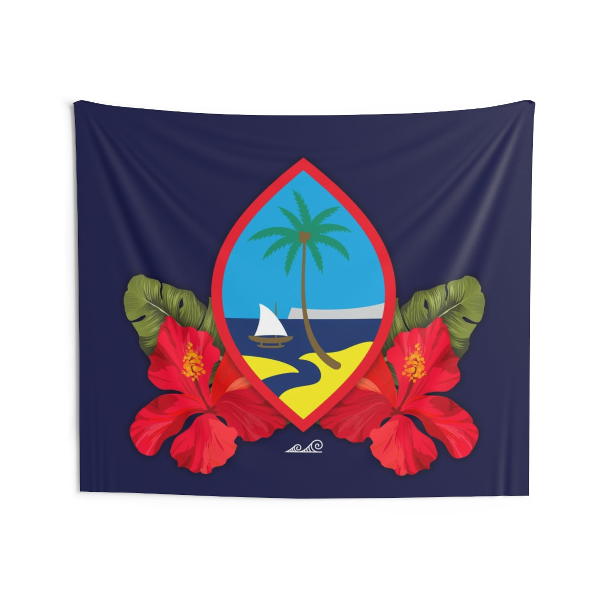 Guam Seal Hibiscus Paradise Indoor Wall Tapestry