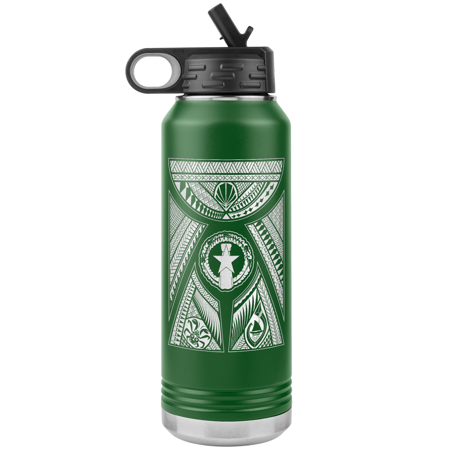 CNMI Latte Stone Tribal 32oz Water Bottle Tumbler