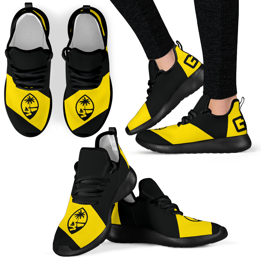 GU Guam Seal Yellow Band Black Mesh Sneaker