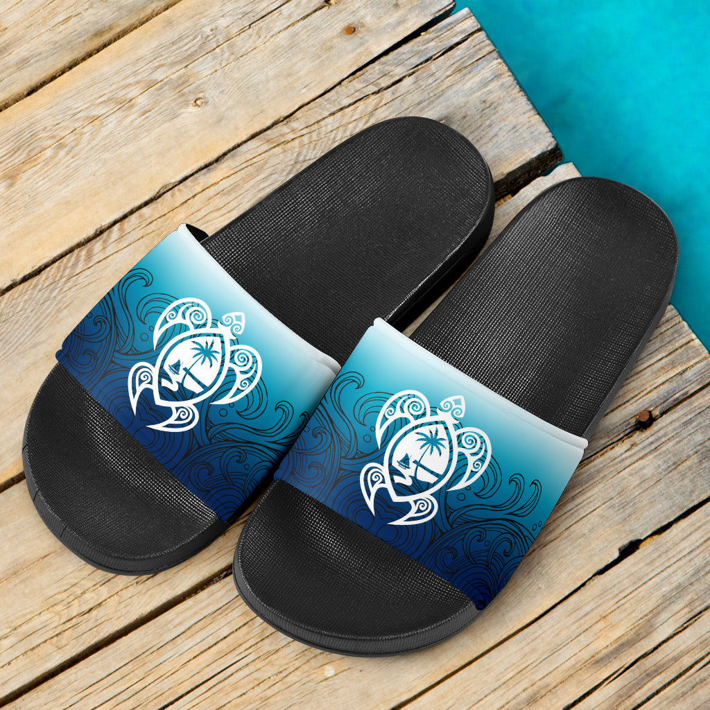 Guam Tribal Turtle Slide Sandals