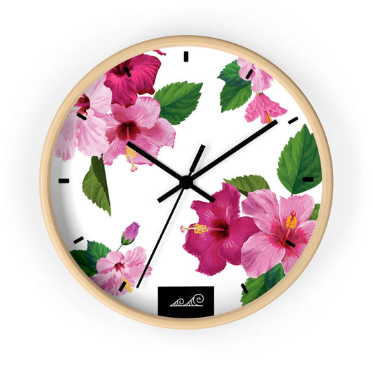 Fuchsia Hibiscus Guam CNMI Wall Clock