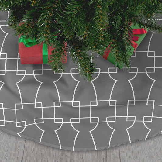 Geometric Latte Stone Guam CNMI Gray Christmas Tree Skirt