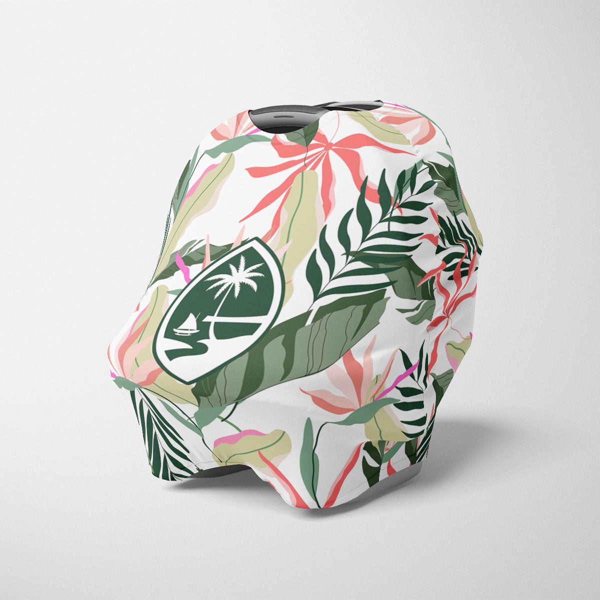 Guam White Birds of Paradise Nursing Car Seat Cover