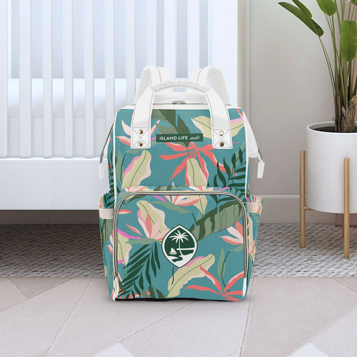 Guam Blue Birds of Paradise Multi-Function Baby Diaper Backpack Bag
