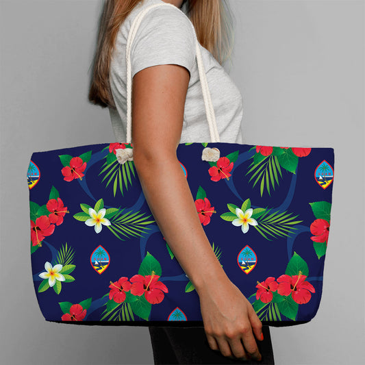 Guam Flag Flowers Weekender Tote Bag