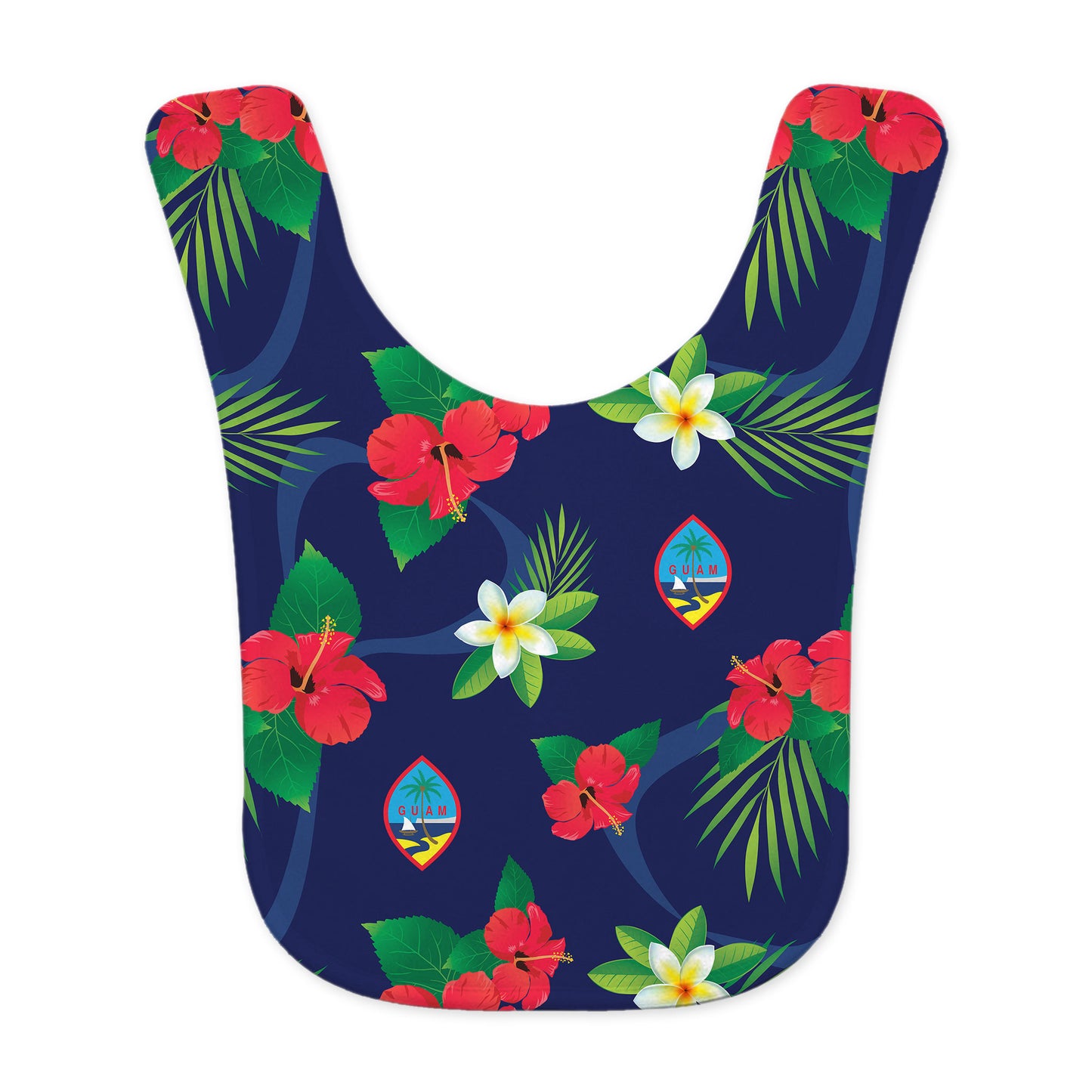 Guam Flag Flowers Baby Bib