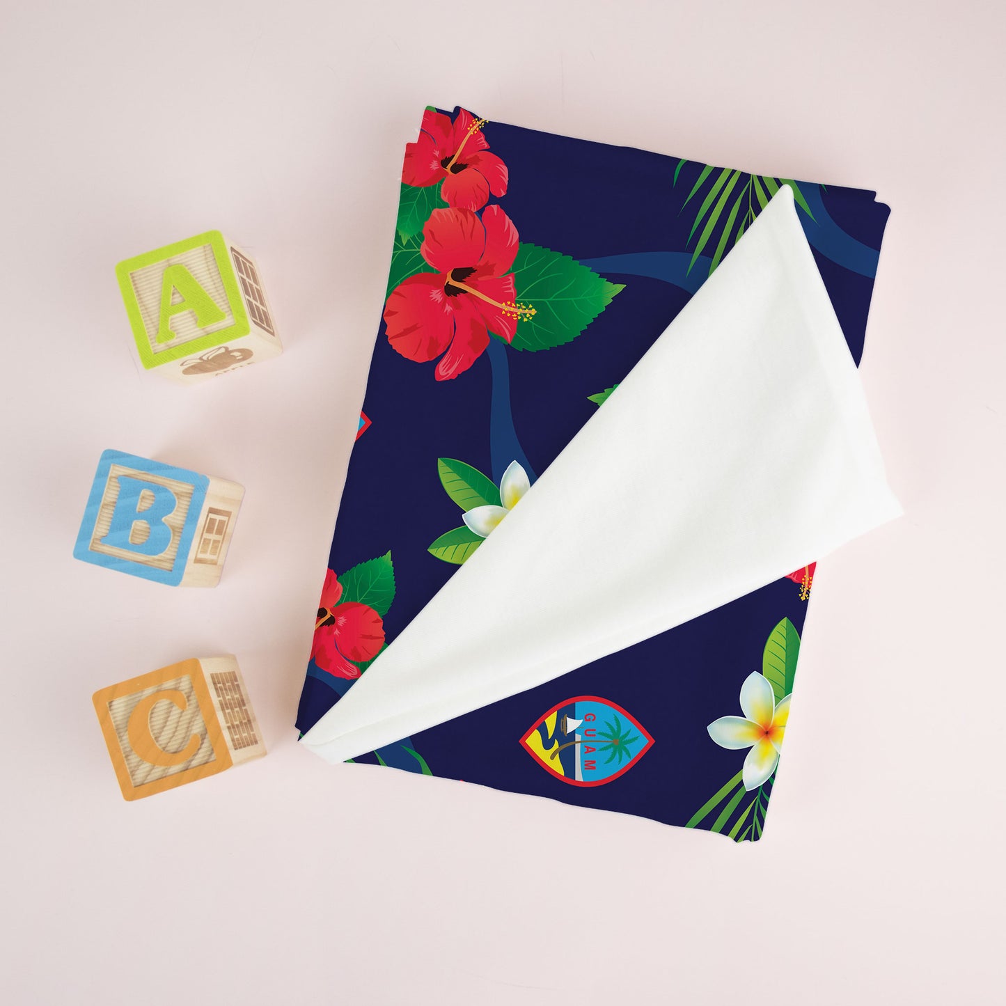 Guam Flag Flowers Baby Swaddle Blanket