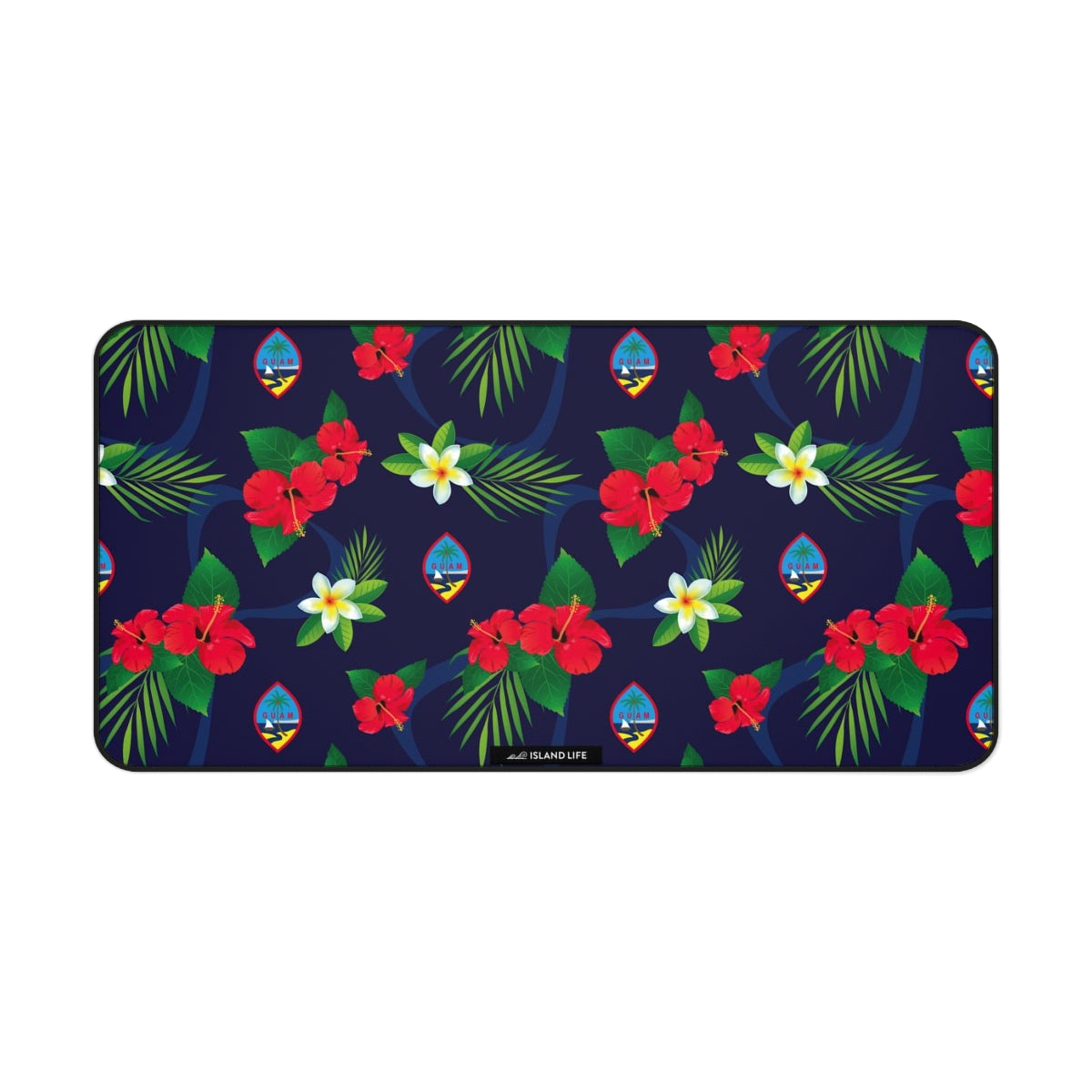 Guam Flag Flowers Gaming Mat Desk Mat