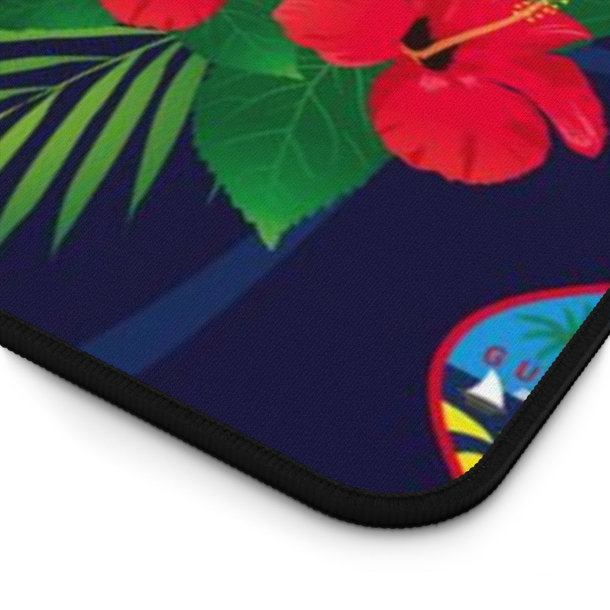 Guam Flag Flowers Gaming Mat Desk Mat