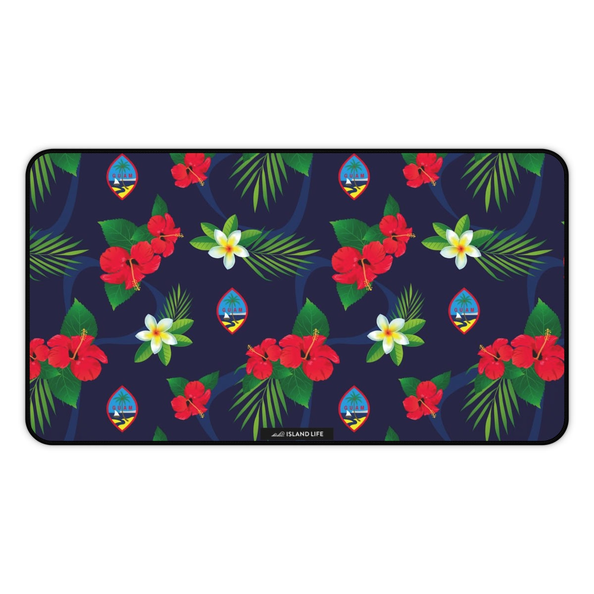 Guam Flag Flowers Gaming Mat Desk Mat