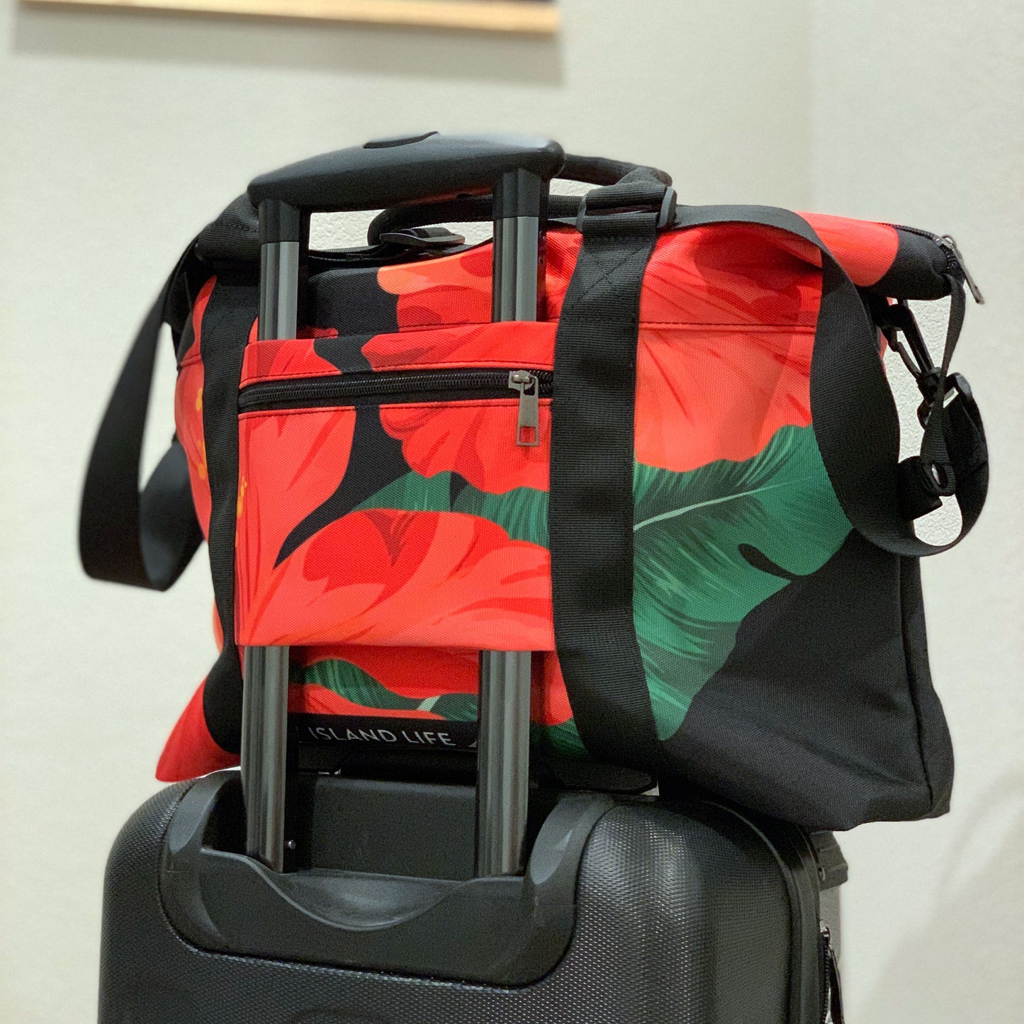 Guam Red Hibiscus Paradise Large Travel Duffel Bag