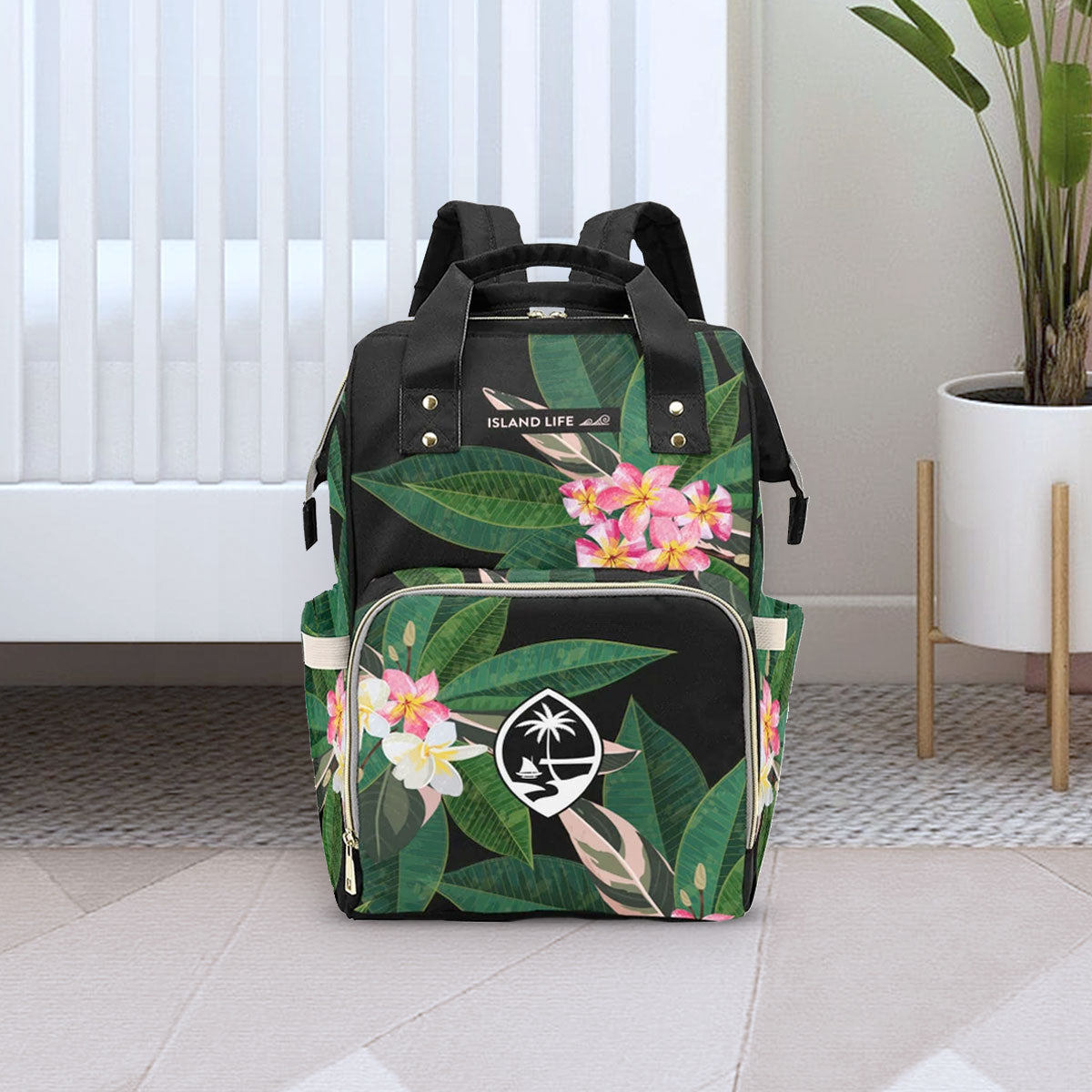 Guam Plumeria Multi-Function Baby Diaper Backpack Bag