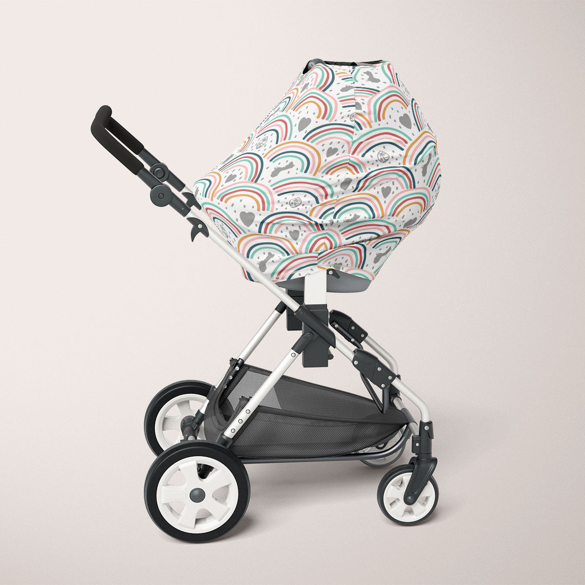 Guam Hearts and Rainbows Nursing Car Seat Cover