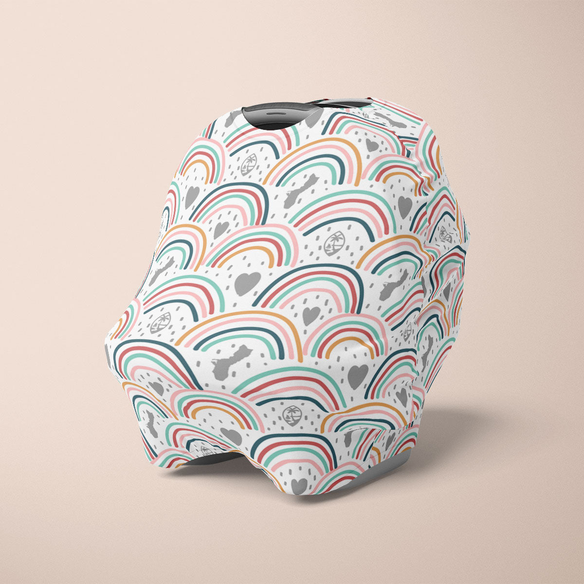 Guam Hearts and Rainbows Nursing Car Seat Cover