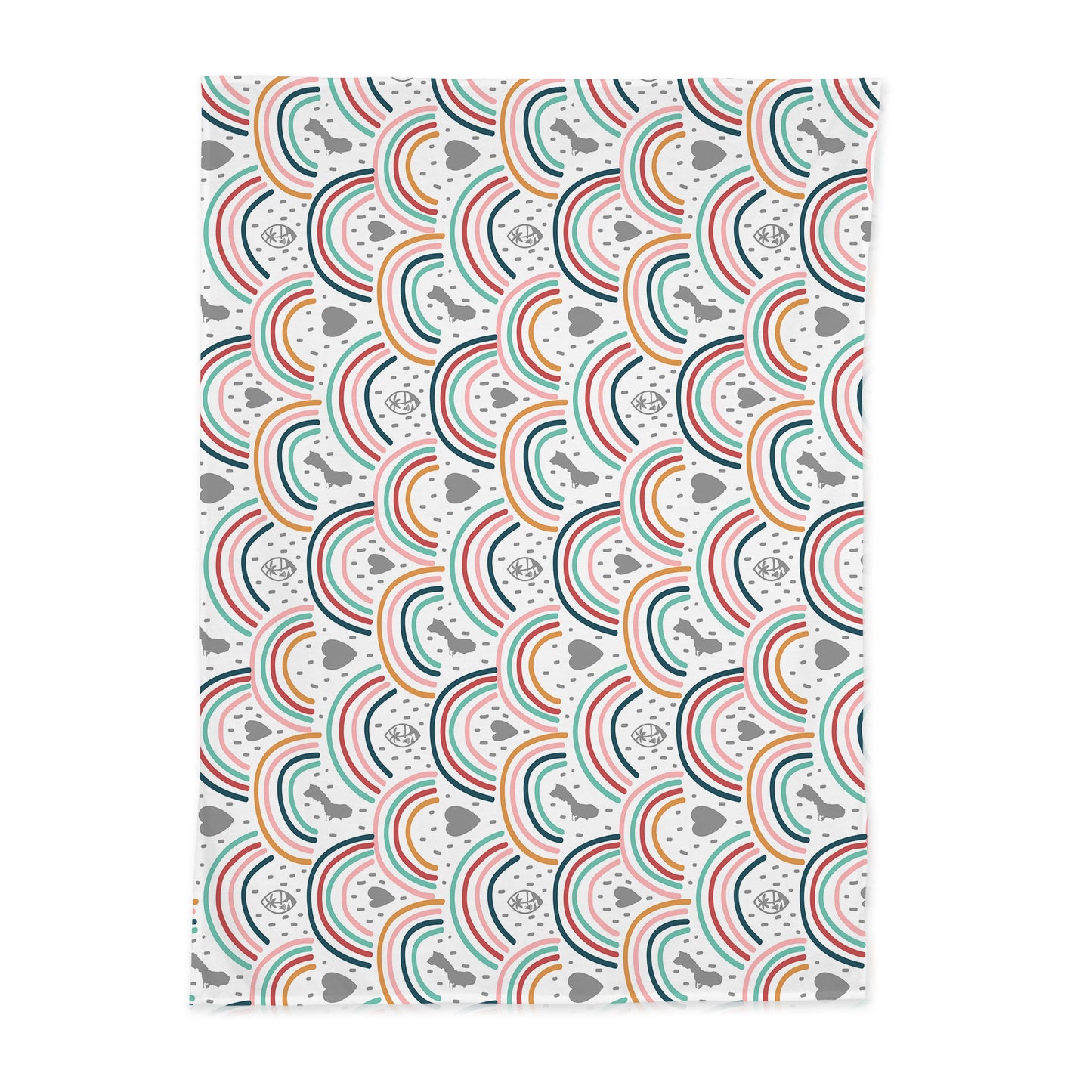 Guam Hearts and Rainbows Baby Swaddle Blanket