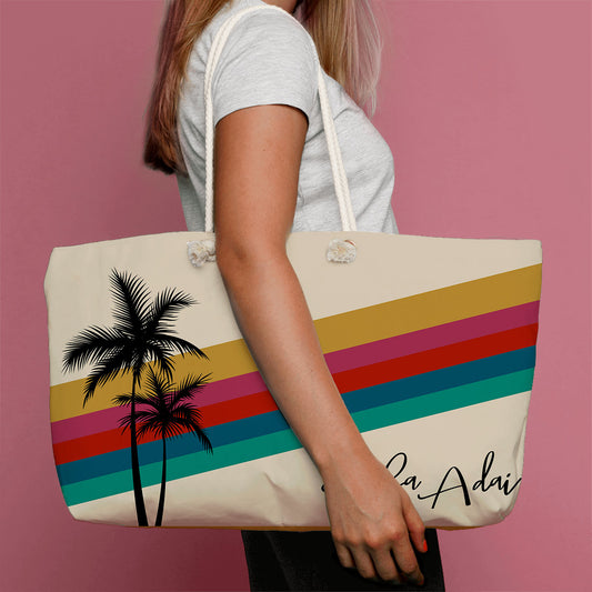 Hafa Adai Retro Rainbow Sunset Guam CNMI Weekender Tote Bag