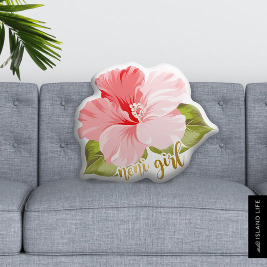 Neni Girl Hibiscus Guam CNMI Pillow Custom Shape Cushion