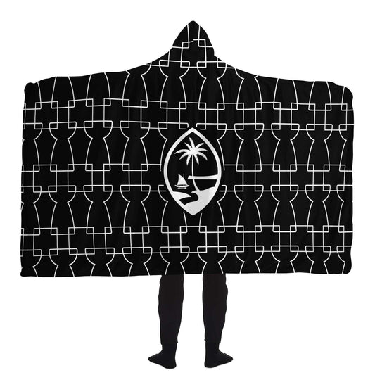 Guam Geometric Latte Stones Premium Sherpa Hooded Blanket