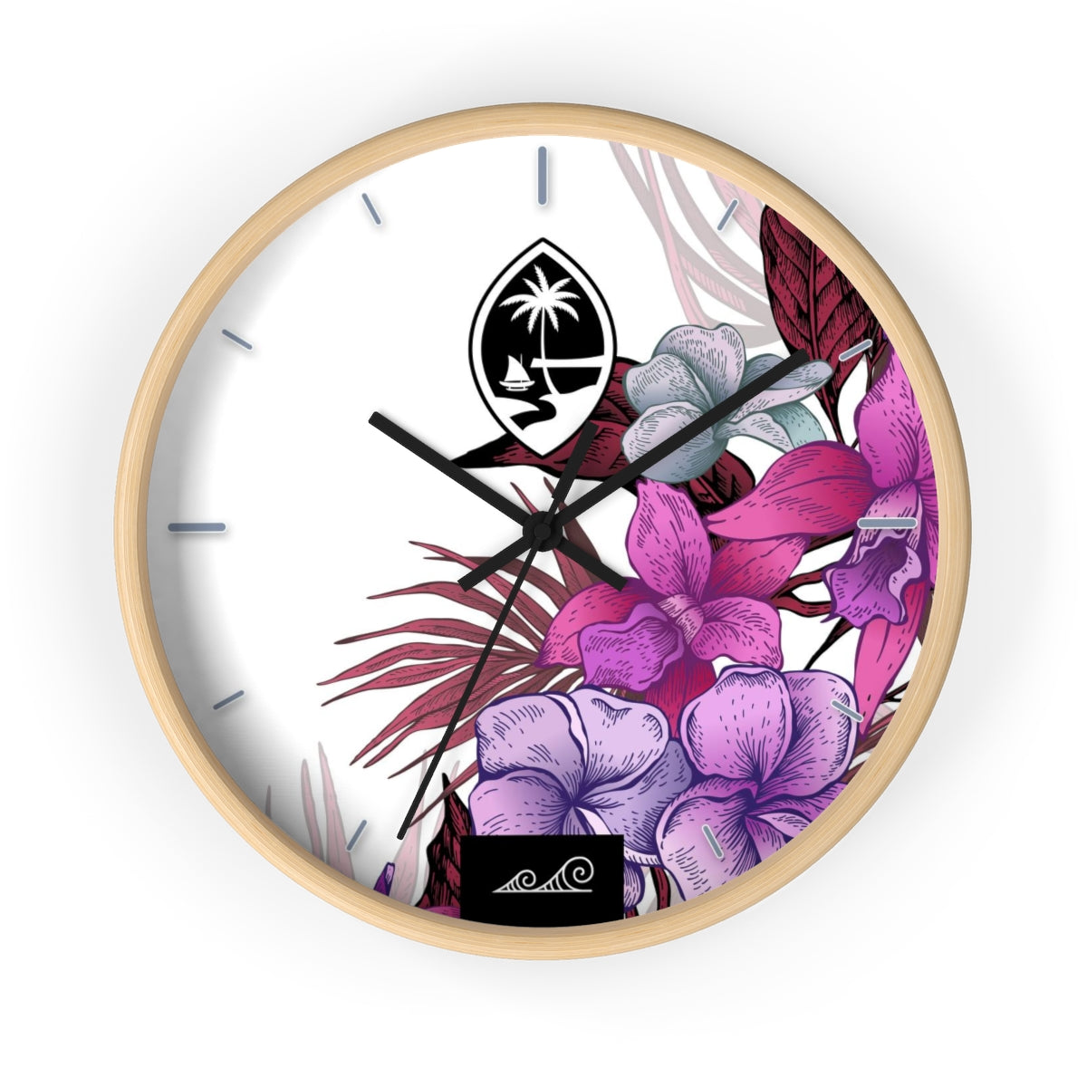 Guam Vintage Hibiscus Wall Clock