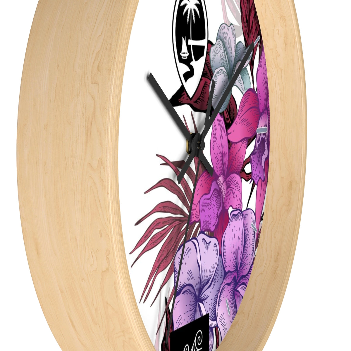 Guam Vintage Hibiscus Wall Clock