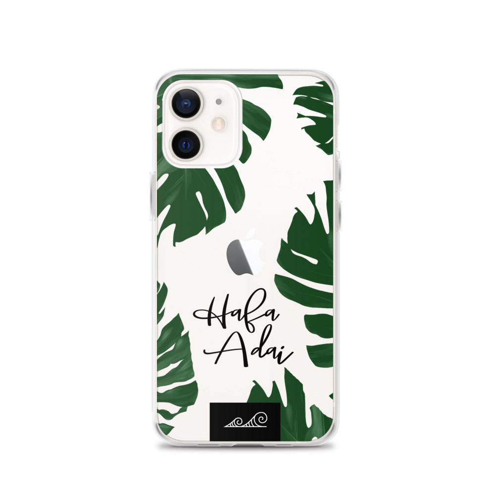 Hafa Adai Lemai Leaves Premium Glossy Clear iPhone Phone Case