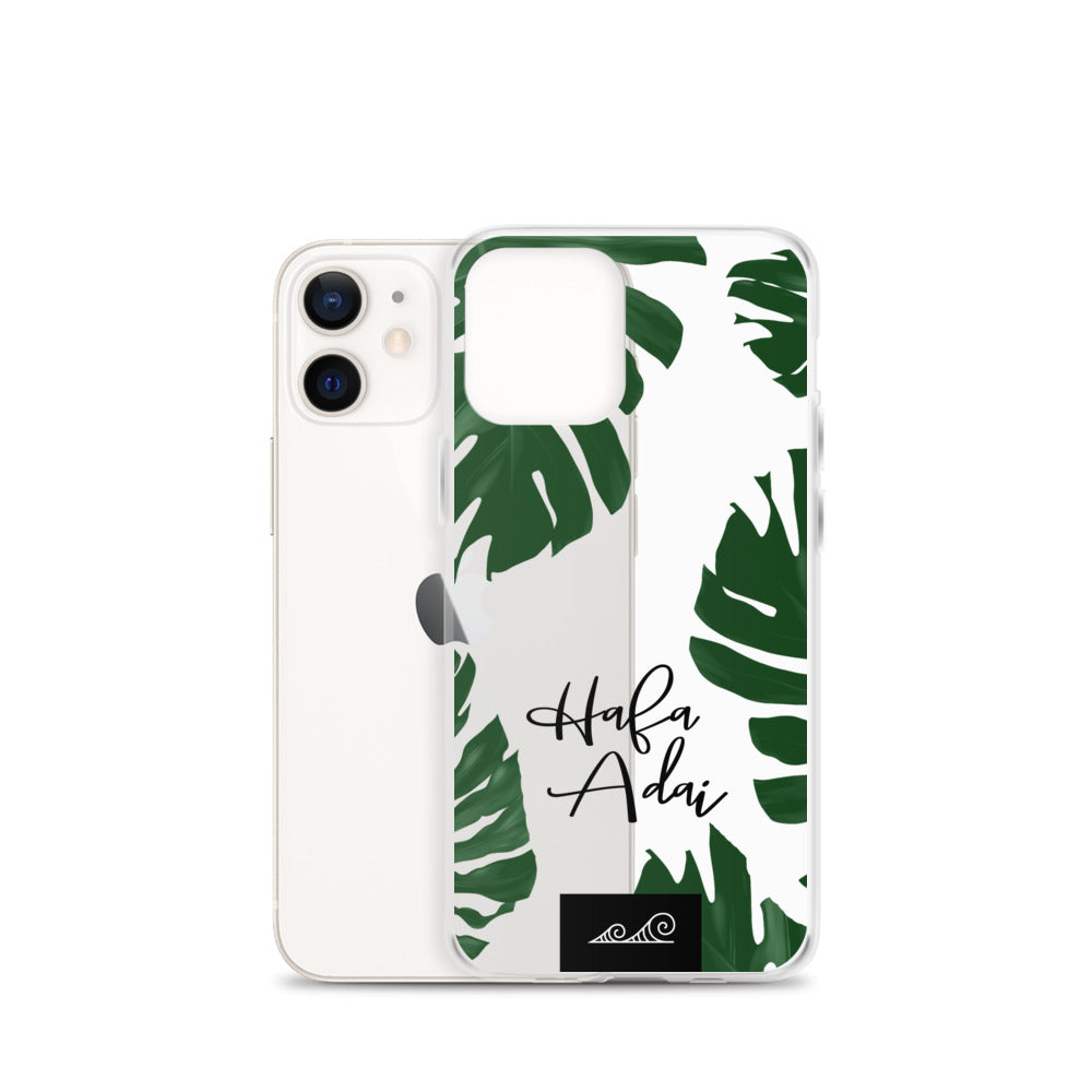 Hafa Adai Lemai Leaves Premium Glossy Clear iPhone Phone Case