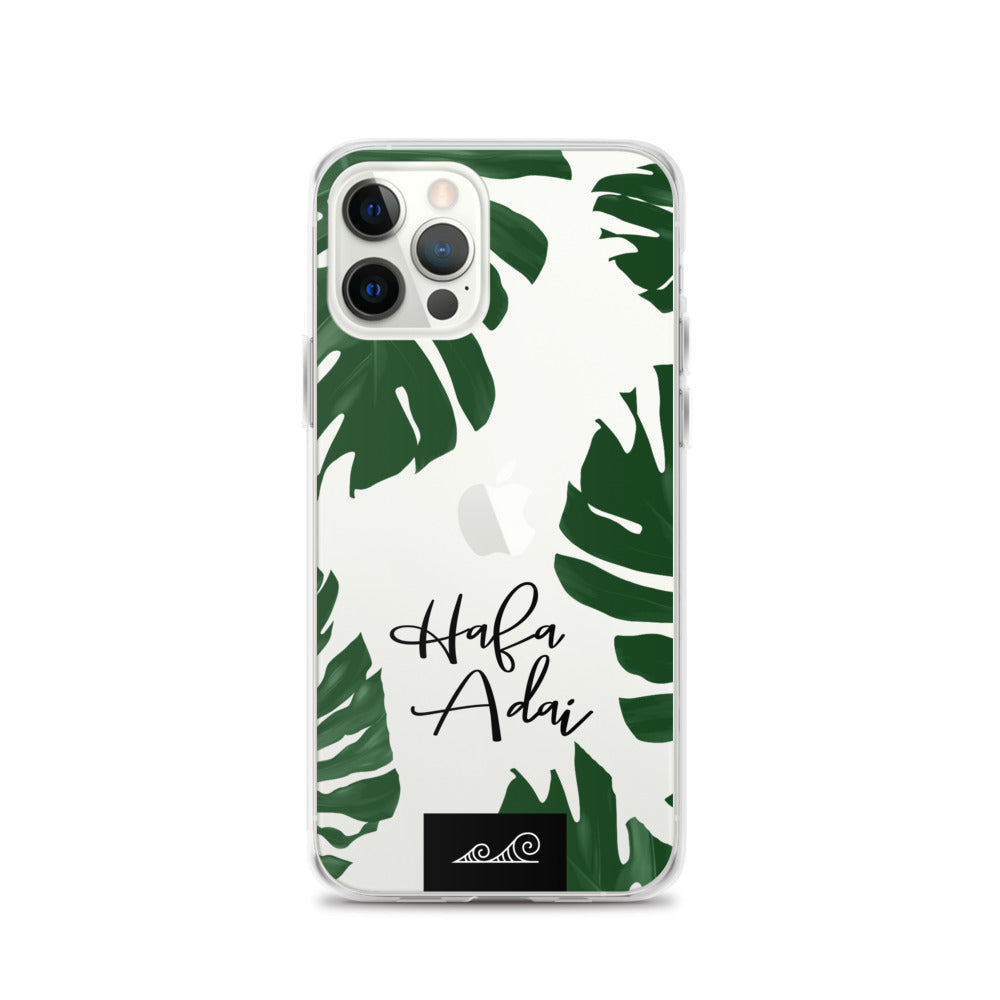 Hafa Adai Lemai Leaves Premium Glossy Clear iPhone Phone Case