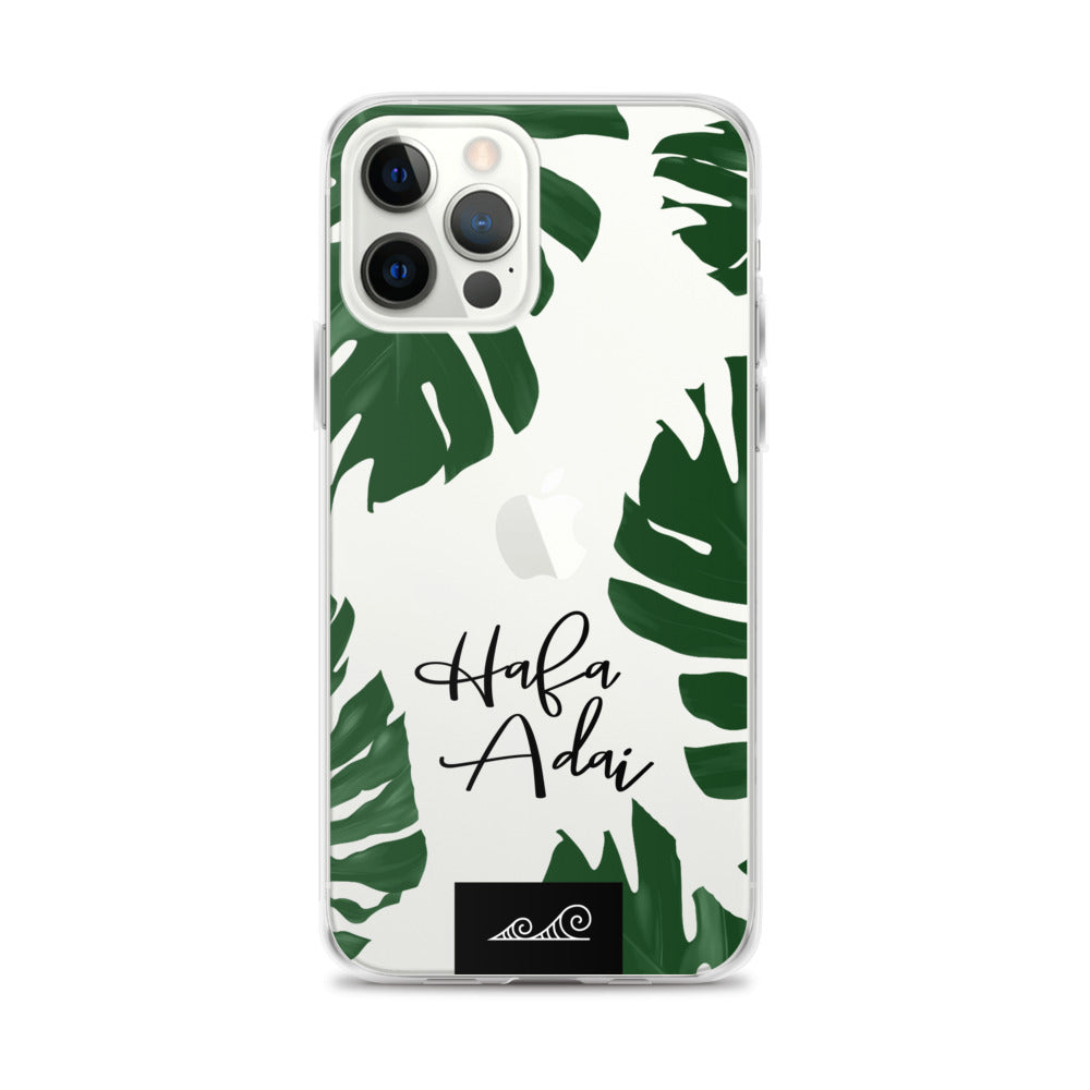 Hafa Adai Lemai Leaves Premium Glossy Clear iPhone Phone Case