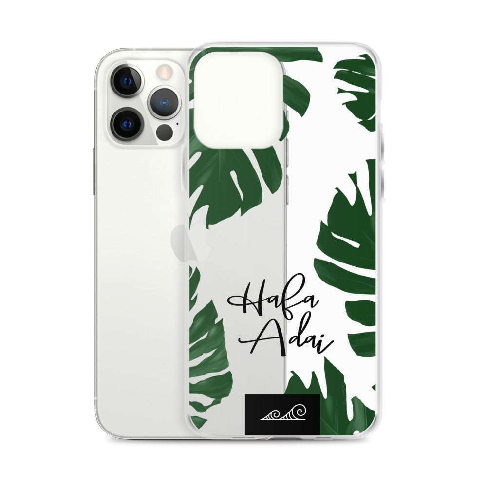 Hafa Adai Lemai Leaves Premium Glossy Clear iPhone Phone Case