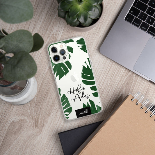 Hafa Adai Lemai Leaves Premium Glossy Clear iPhone Phone Case