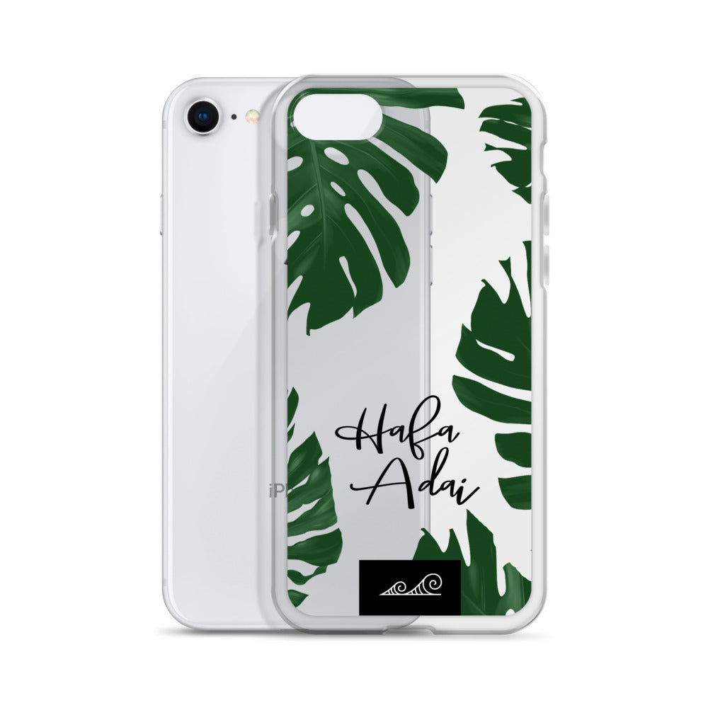 Hafa Adai Lemai Leaves Premium Glossy Clear iPhone Phone Case