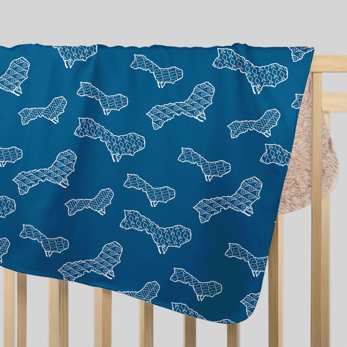 Islands of Guam Blue Sherpa Baby Blanket