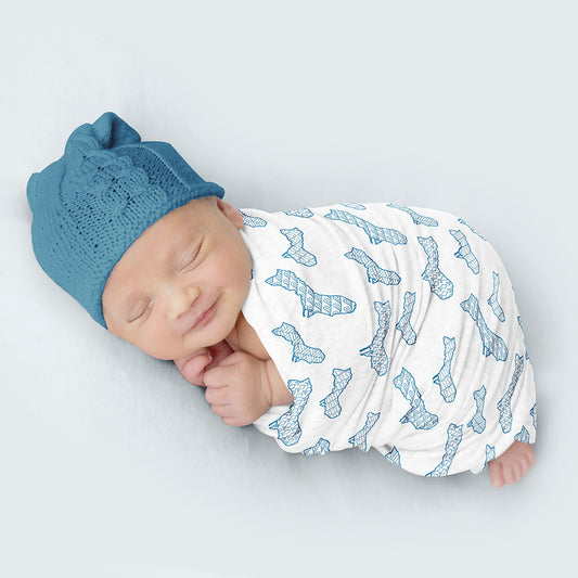 Islands of Guam Blue Baby Swaddle Blanket
