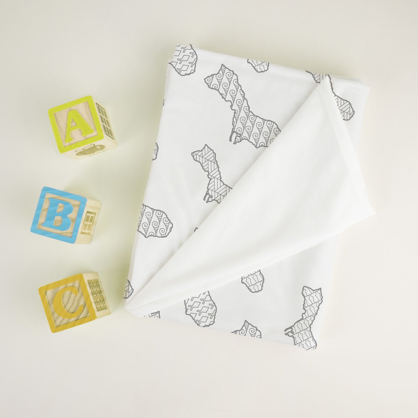 Islands of Guam Gray Baby Swaddle Blanket