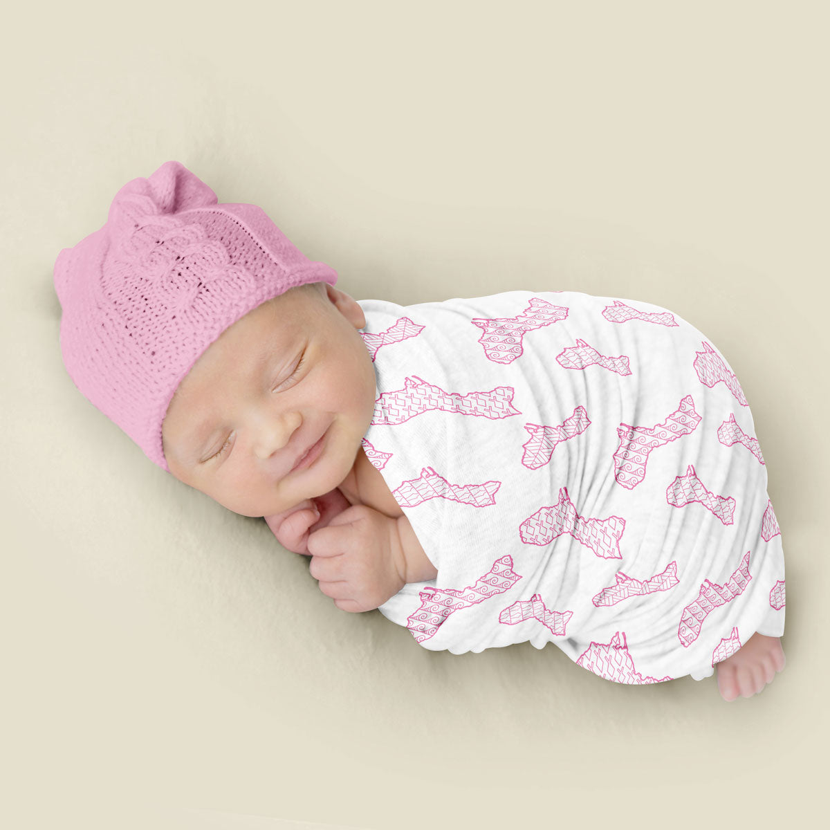 Islands of Guam Pink Baby Swaddle Blanket