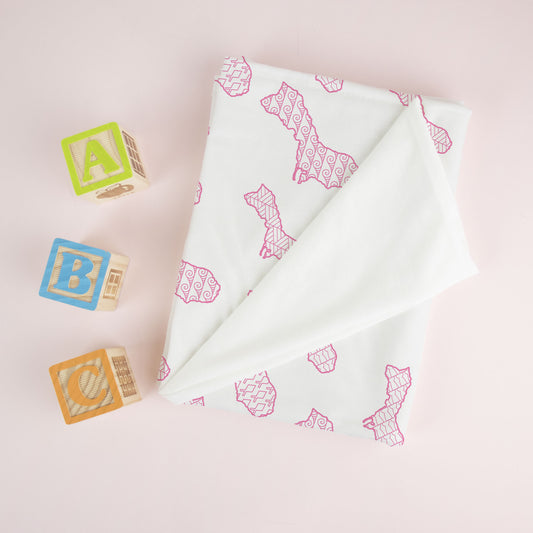 Islands of Guam Pink Baby Swaddle Blanket