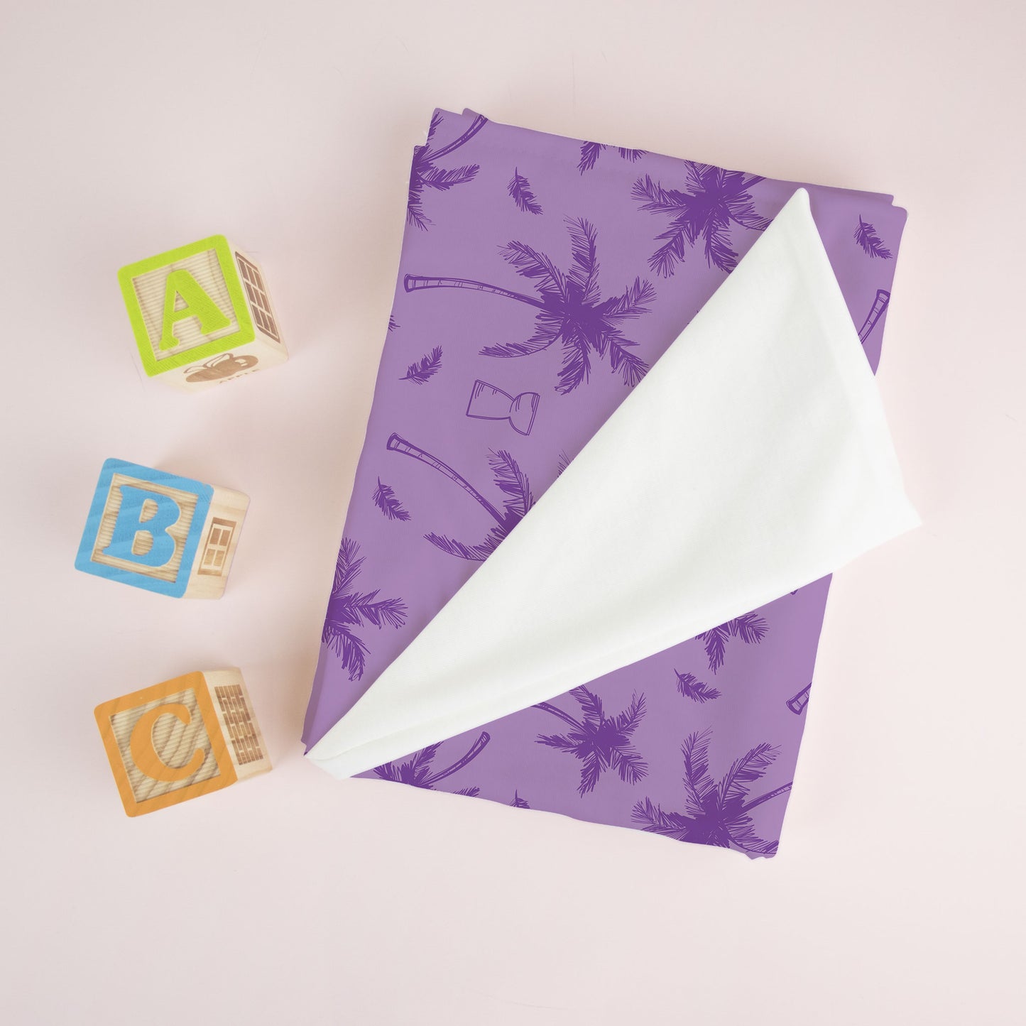 Latte Stone Coconut Trees Purple Baby Swaddle Blanket