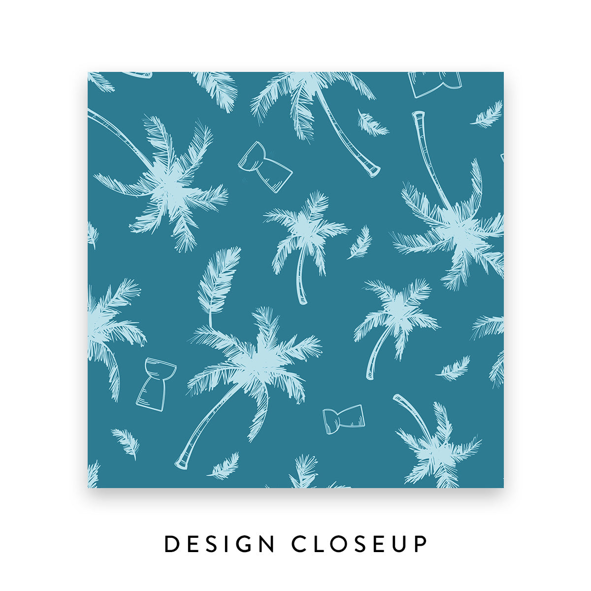Latte Stone Coconut Trees Blue Button Down Shirt