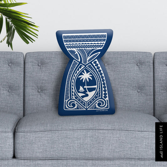 Latte Stone Tribal Guam Blue Pillow Custom Shape Cushion