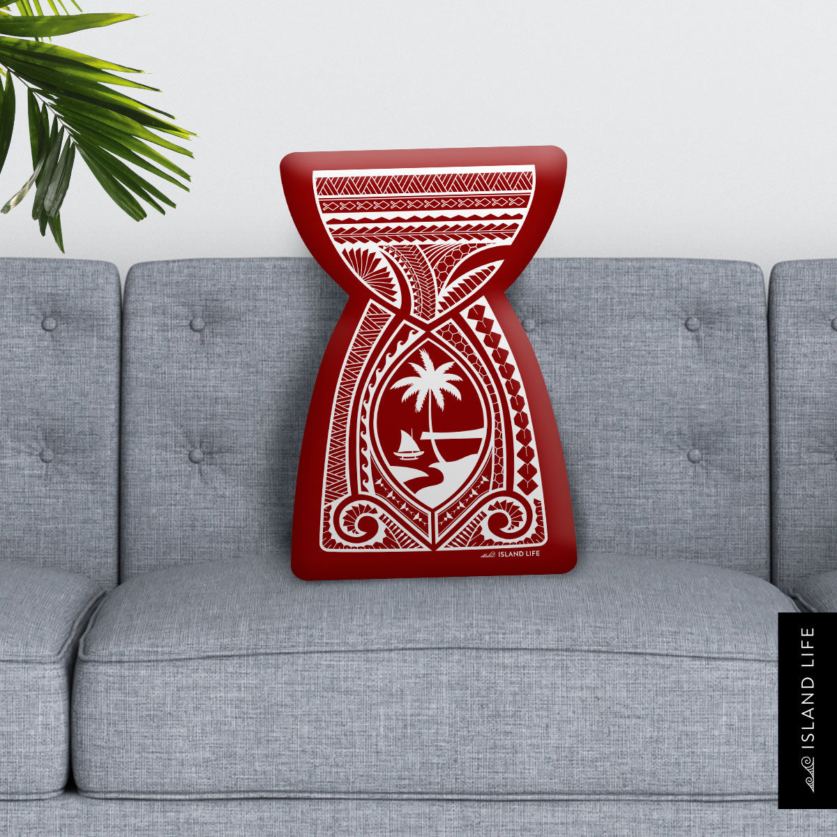 Latte Stone Tribal Guam Red Pillow Custom Shape Cushion