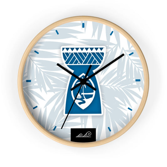 Guam Blue Tribal Latte Stone Wall Clock