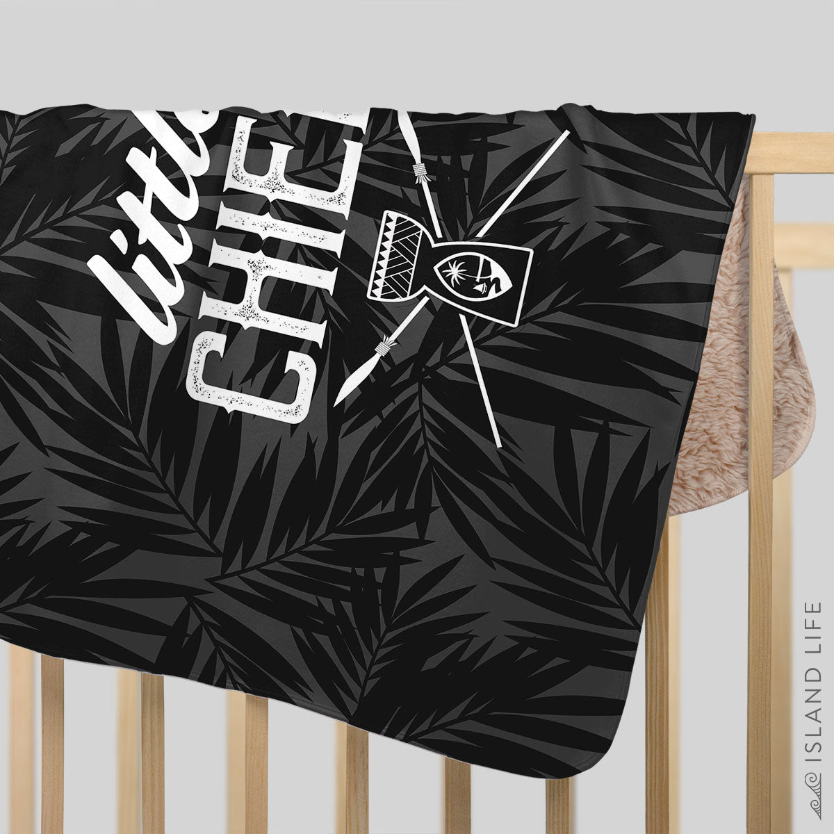 Little Chief Guam Gray Baby Sherpa Blanket