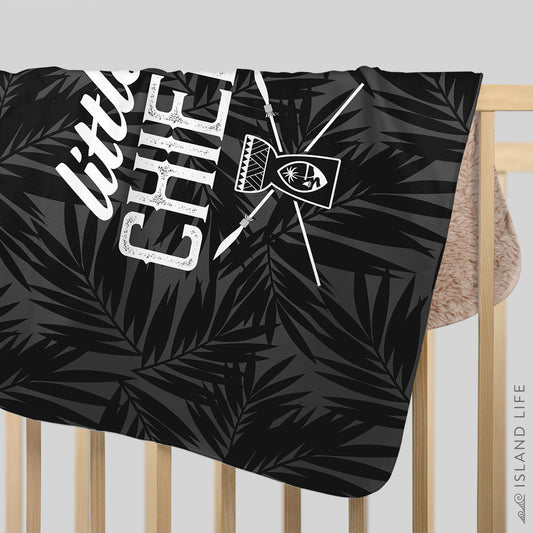 Little Chief Guam Gray Baby Sherpa Blanket