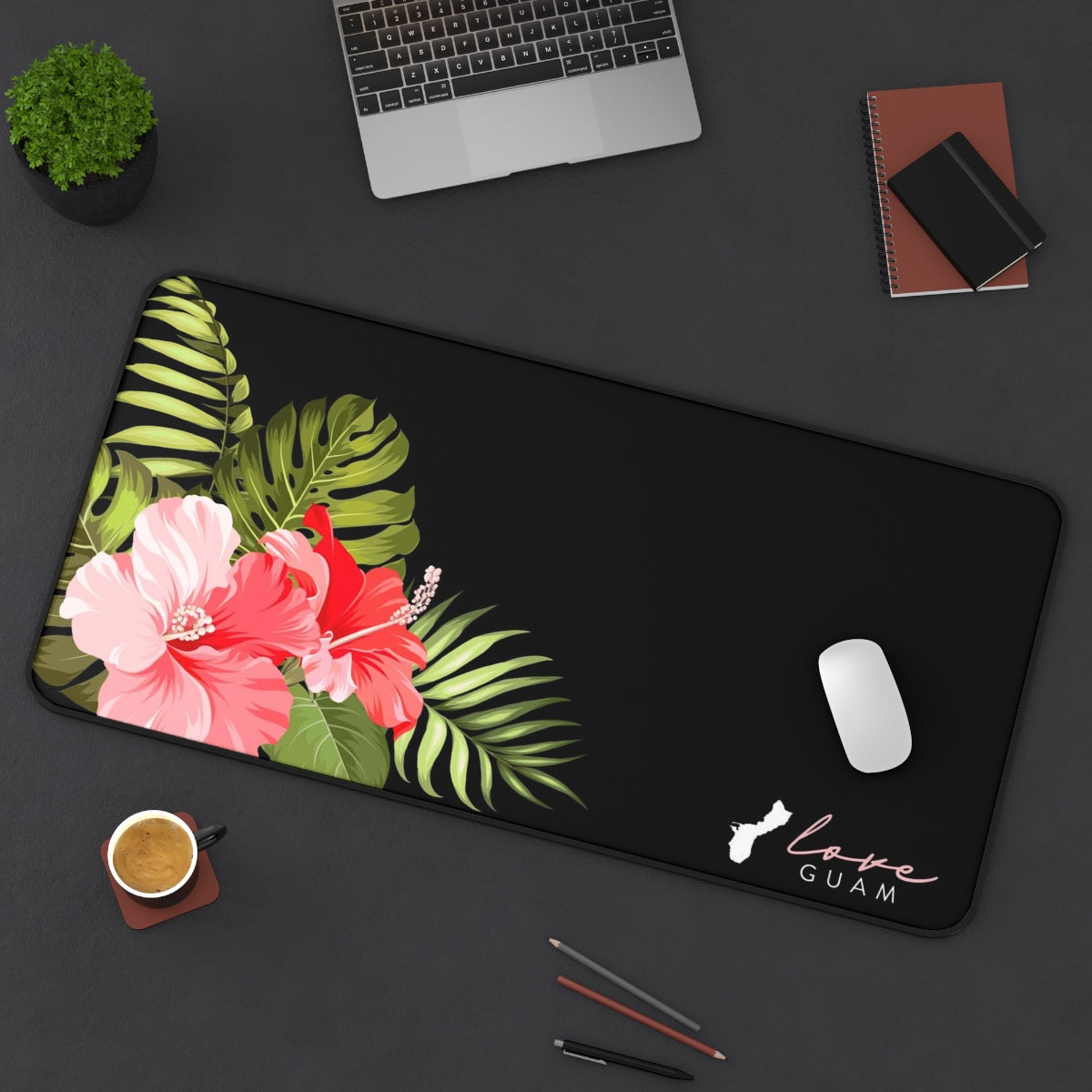 Love Guam Hibiscus Gaming Pad Desk Mat