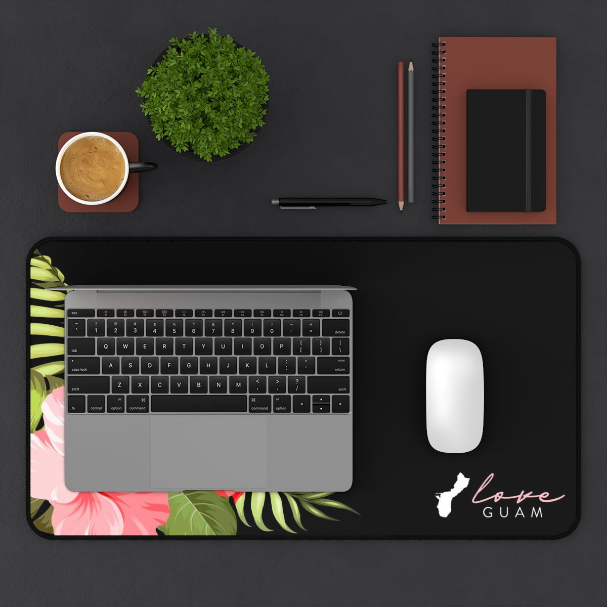 Love Guam Hibiscus Gaming Pad Desk Mat