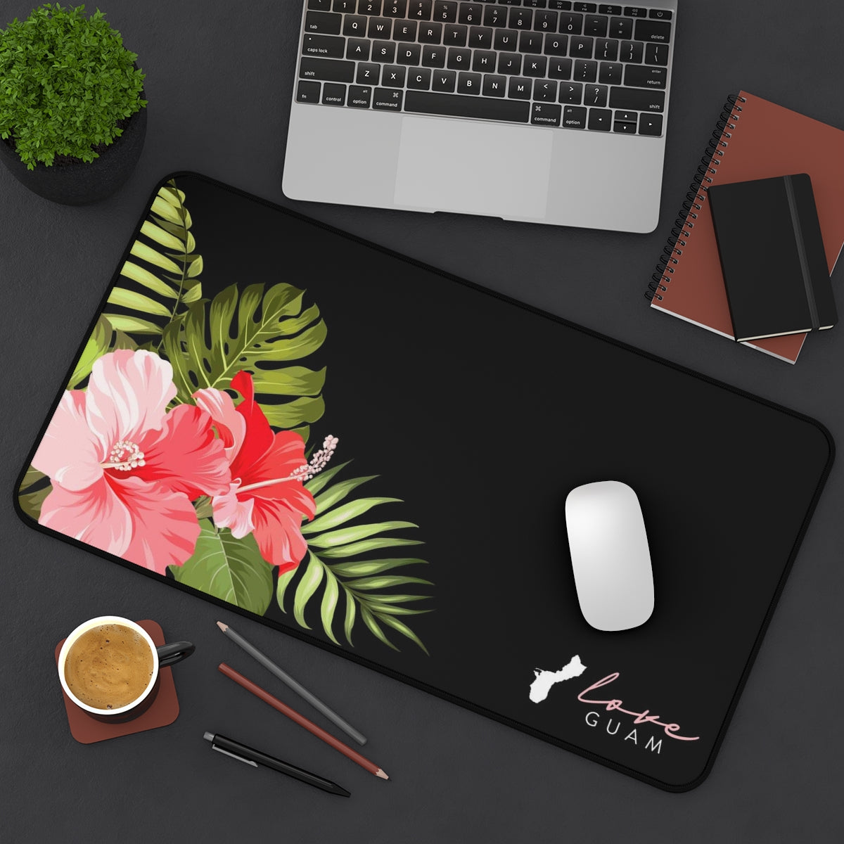 Love Guam Hibiscus Gaming Pad Desk Mat