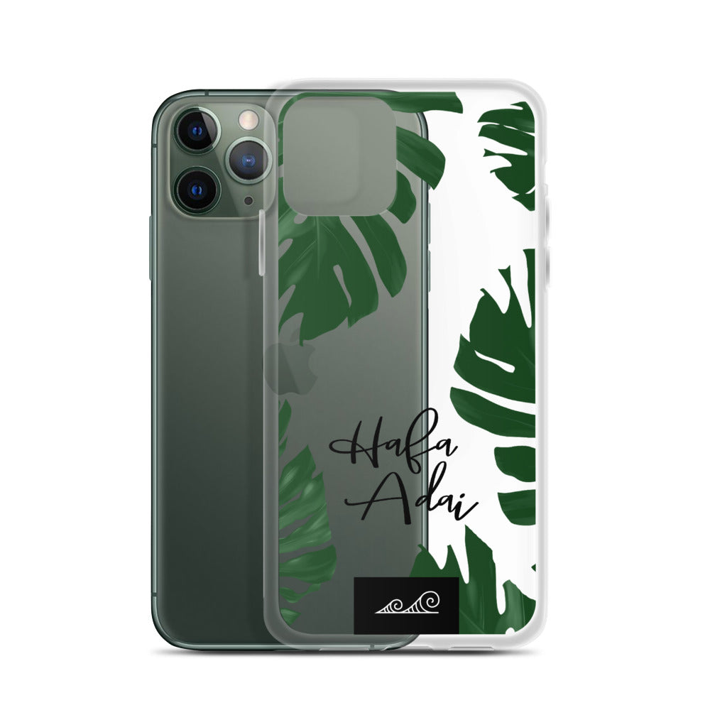 Hafa Adai Lemai Leaves Premium Glossy Clear iPhone Phone Case