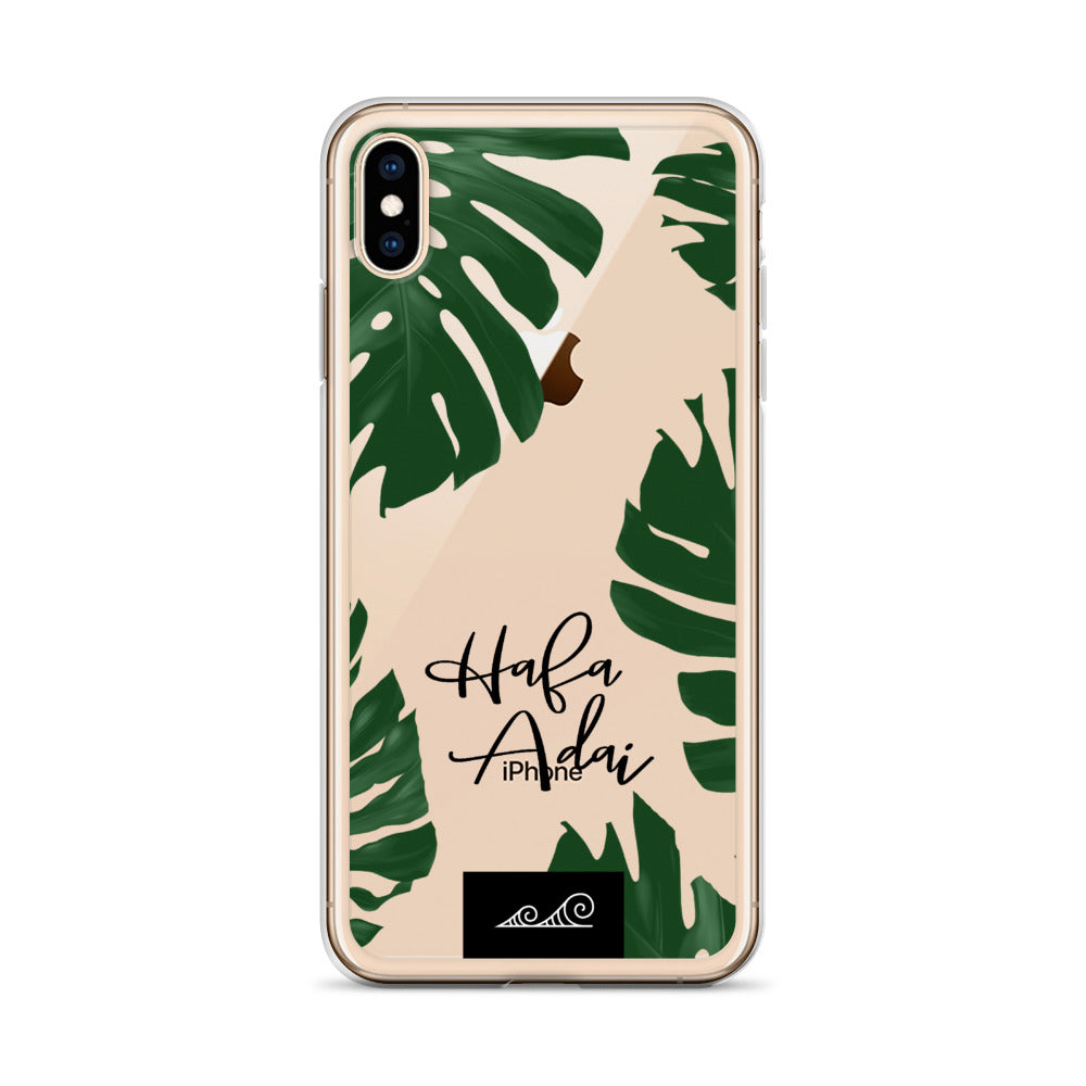 Hafa Adai Lemai Leaves Premium Glossy Clear iPhone Phone Case
