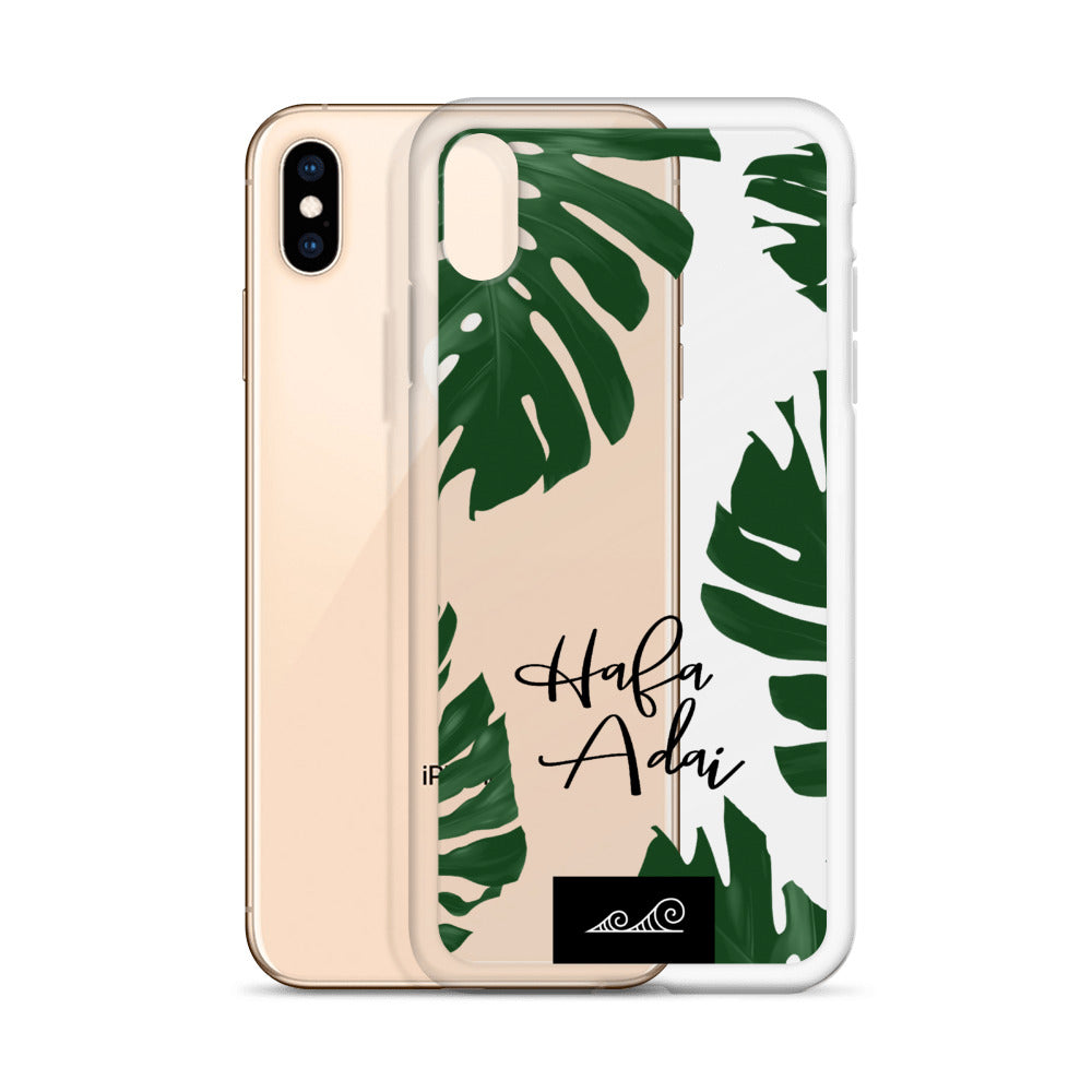 Hafa Adai Lemai Leaves Premium Glossy Clear iPhone Phone Case